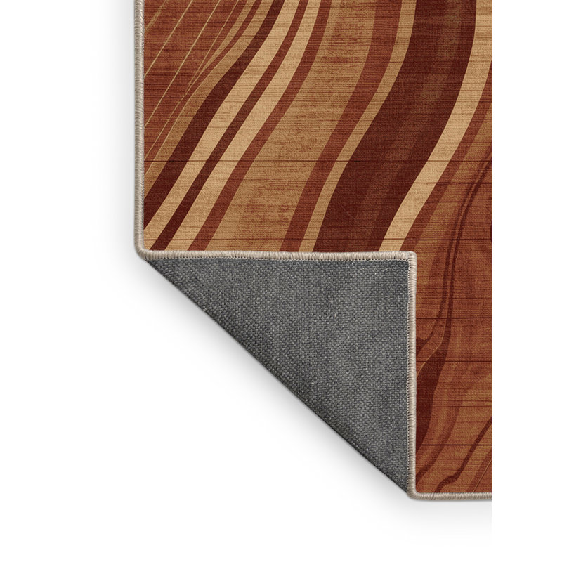 Tapis beige moelleux moelleux en bois rustique et délavé Banjo, 7 x 9