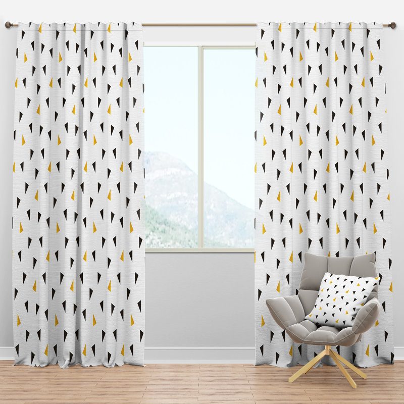 Panneau de rideau simple semi-diaphane avec passe-tringle Mid-Century, l 52 po x L 95 po