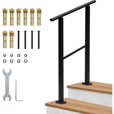 Rails en métal pour les marches extérieures, ensemble de rampes d'escalier pour rampes d'extérieur, rails pour l'extérieur