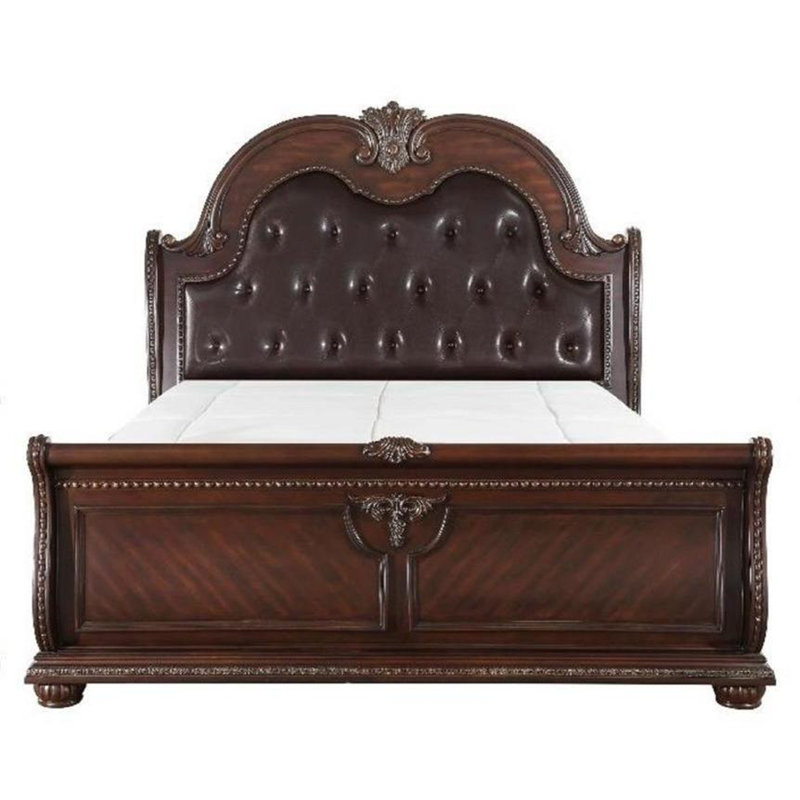 Lit à panneau tapissier de style traditionnel, Très grand lit