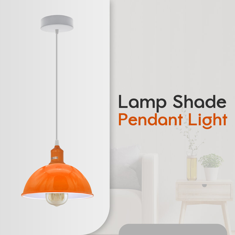 Gingras 2 - Light White Single Pendant, No, Orange
