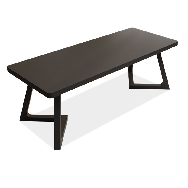 Black Rectangular Solid Wood Dining Table, 29.53"H x 78.74"L x 31.5"W