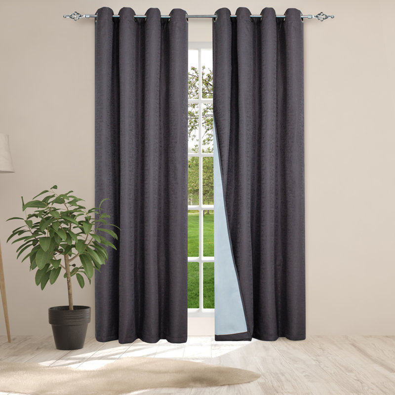 Blackout Curtains / Drapes Pair, Charcoal