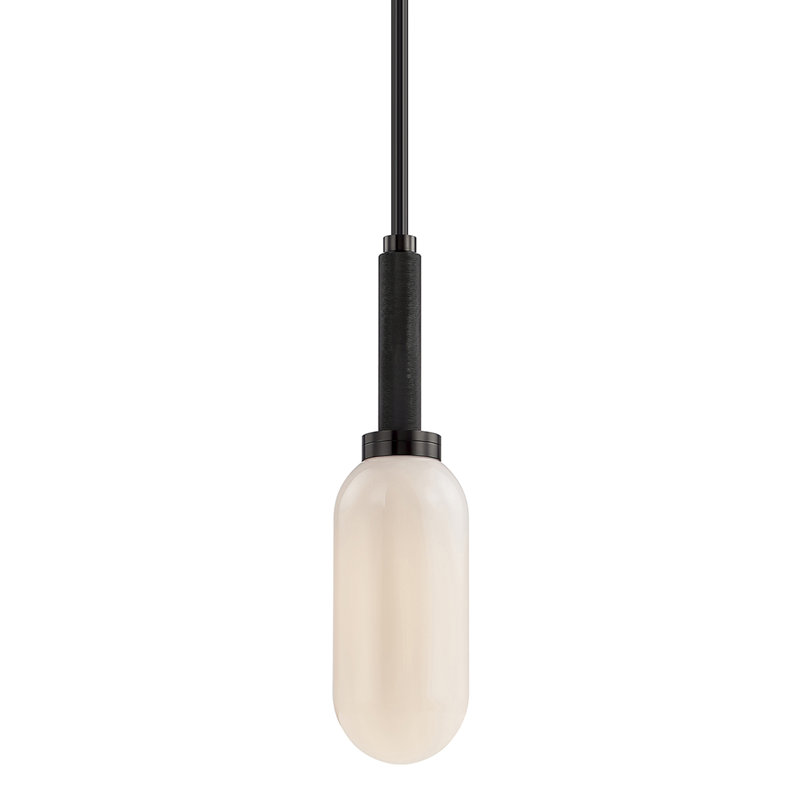 1 - Light Unique/Statement Cylinder Pendant, Anodized Black