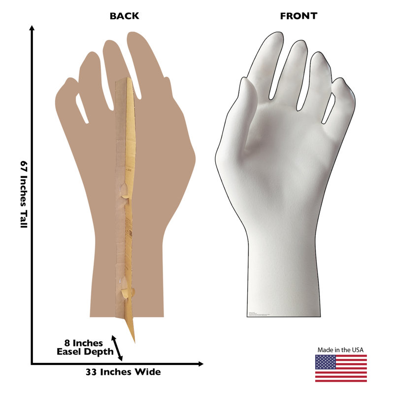 67'' White Ceramic Hand Cardboard Standup Decor