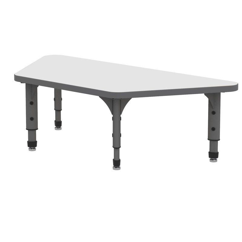 Apex Series Adjustable Trapezoid 3 Students Activity Table, 24" H x 48" L x 30" W