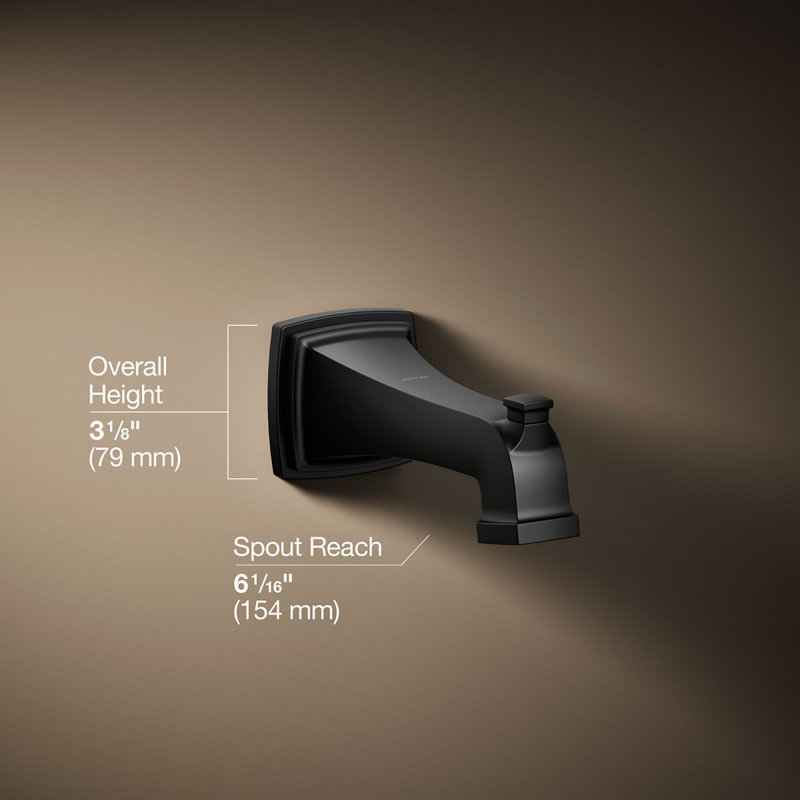 Riff Wall-Mount Diverter Bath Spout, Matte Black