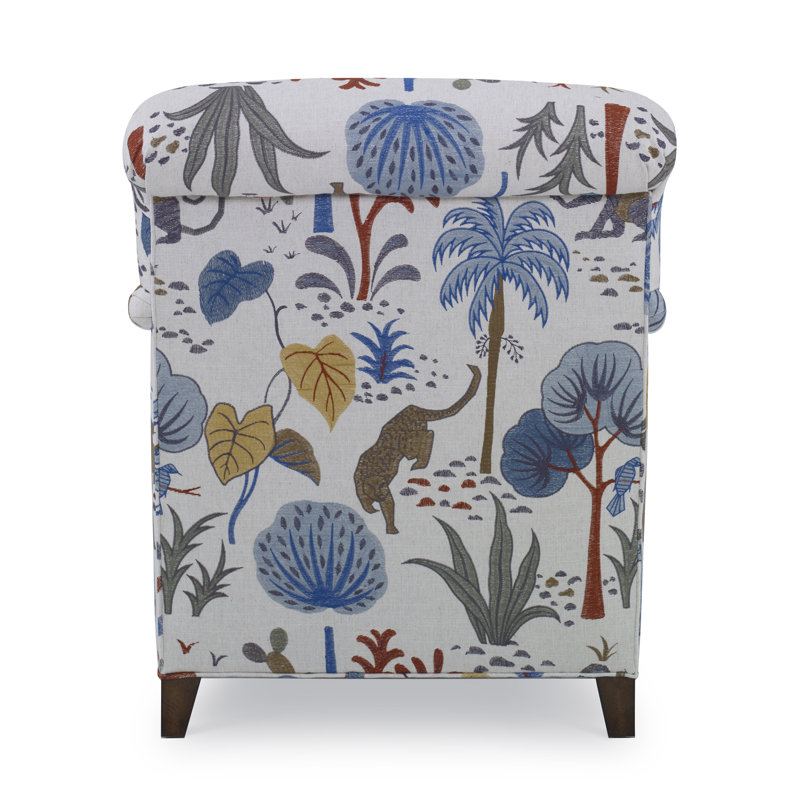 Bristol Upholstered Armchair, American Walnut, Margaret Mahogany