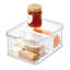 iDesign Crisp Plastic Refrigerator and Pantry Divided Bin, 8.32" x 6.32" x 3.76", Clear and White