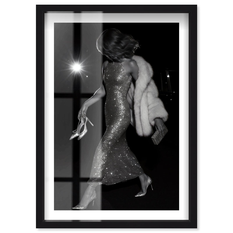 Décoration murale mode Midnight Strut Shadowbox Print par Notoriart, cadre noir, 30 x 45, H 46 po x l 31 po, Structure noire