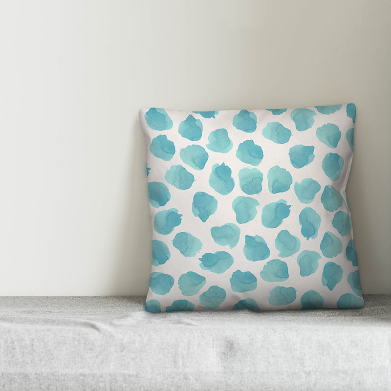 Abstract Throw Pillow, 18" x 18", Sea Glass