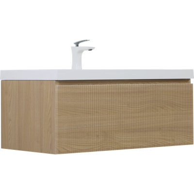 Meuble-lavabo moderne et écologique avec tiroirs à fermeture douce en chêne naturel pour les espaces contemporains