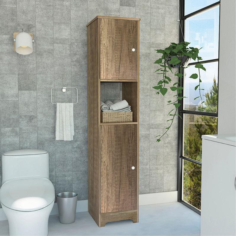 Armoire à linge, portes doubles, quatre tablettes intérieures, deux armoires, Beige
