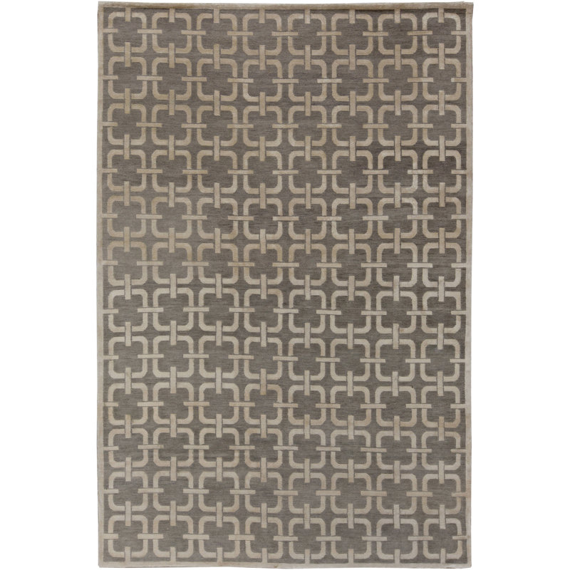 Modern One-of-a-Kind Rectangle 6' x 9'1" Hand Knotted Area Rug