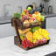 Panier à fruits pour la cuisine, bol à fruits à 2 niveaux, organisateur de comptoir de cuisine, support à légumes en bois pour comptoir, support à panier à pain