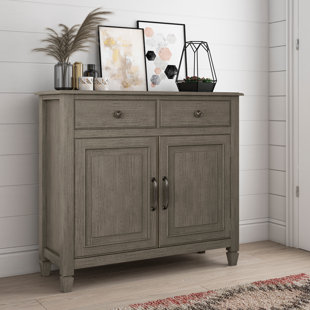 Armoire de rangement en bois massif à 2 tablettes avec 2 tiroirs de rangement Connaught