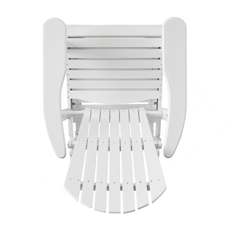Reclining Adirondack Chair With Durable Acacia Wood And Comfortable Design For Outdoor Relaxation, White