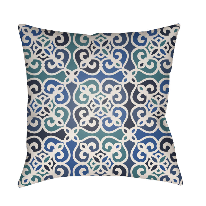 Reversible Throw Pillow, 16" H x 16" W x 3" D, Blue