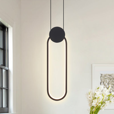 Aionna Gesine 1 - Light Modern Oval Led Adjustable Pendant Lighting For Kitchen Island Living Room Dining Room Bedroom