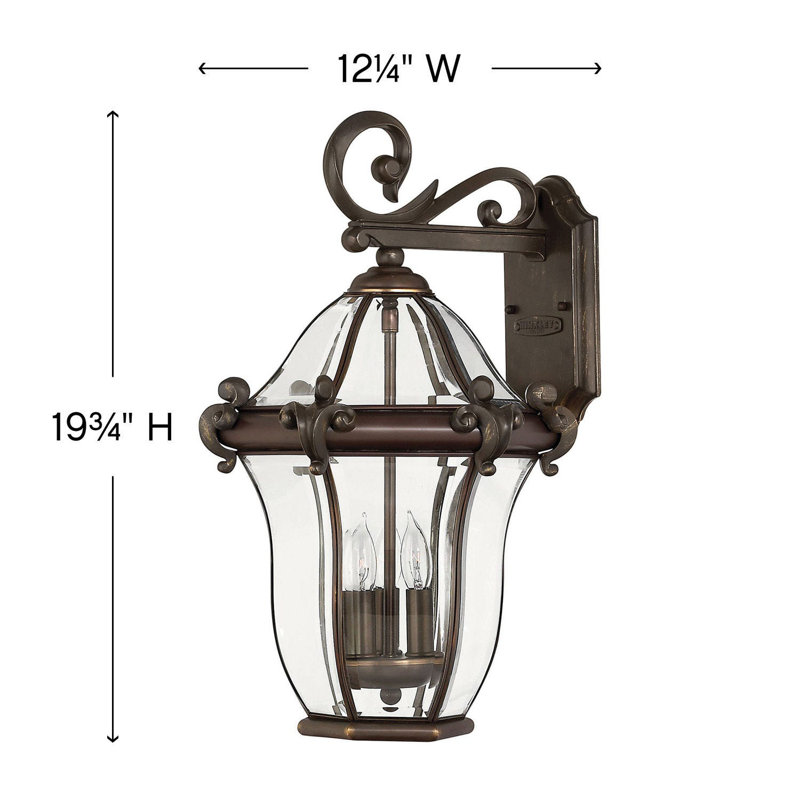 San Clemente 3-Light Outdoor Wall Lantern, Copper Bronze