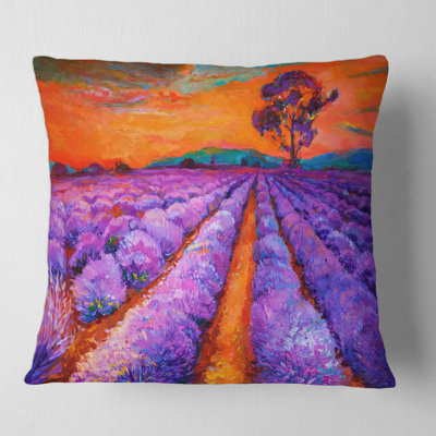 Housse et insert de coussin lavande Fields Under an Sunset I