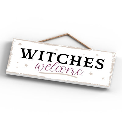 Witches Welcome Wooden Plaque