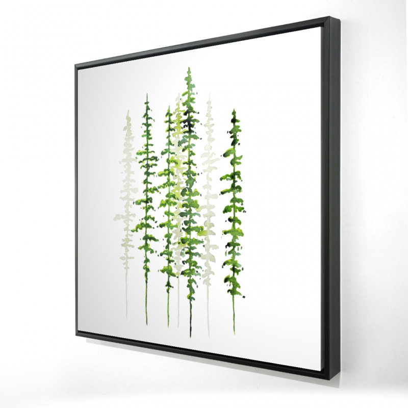 Minimalist Green Trees Framed Canvas | Home Decor Wall Art