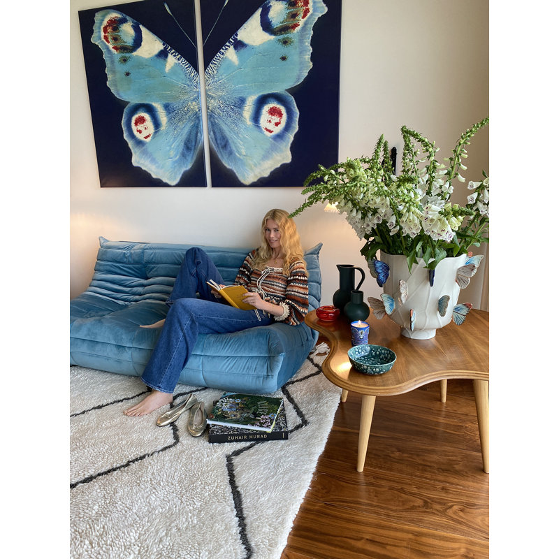 Cloudy Butterflies By Cláudia Schiffer Handcrafted Earthenware Table Vase
