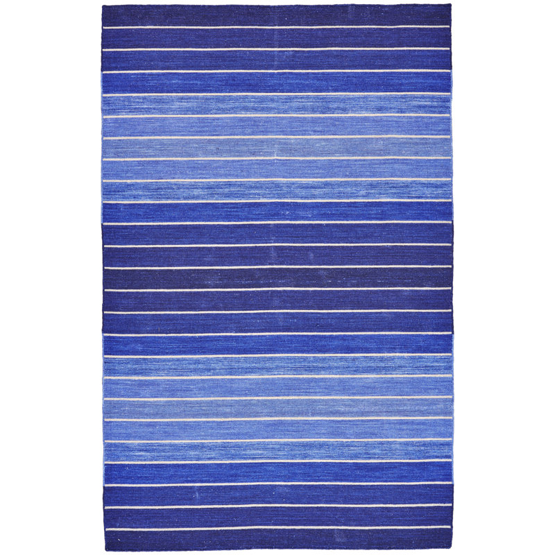 Theophania Wool Striped Indoor Rug, Rectangle 5' x 8'