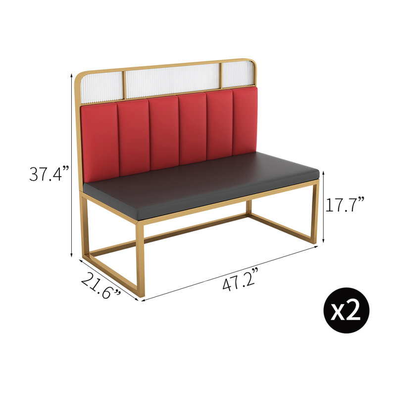 Banc de restaurant moderne et simple, Noir