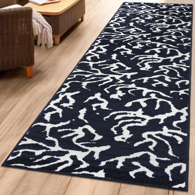 Tapis intérieur / extérieur Sabrina Soto ReNew bleu marine, Tapis de couloir 2 pi x 8 pi