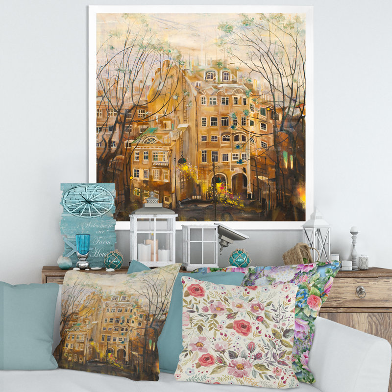 Jardin russe - Peinture sur toile, H 36 po x l 36 po x 1,5 po, Cadre photo blanc