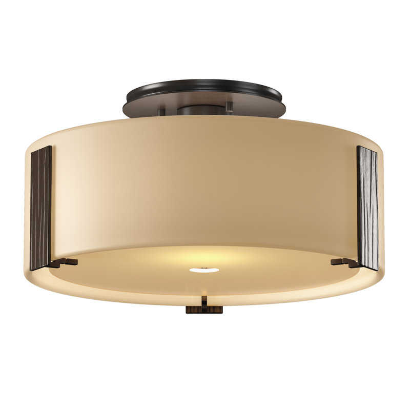 Impressions 3 - Light Semi Flush Mount, Dark Smoke, 6.1" H x 11.8" W x 11.8" D