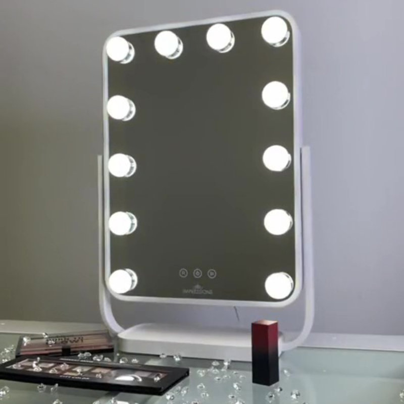 Contour Tri-Tone LED Makeup Mirror with Touch Sensor,360 Degree Swivel Mirror with 7X Magnification, White