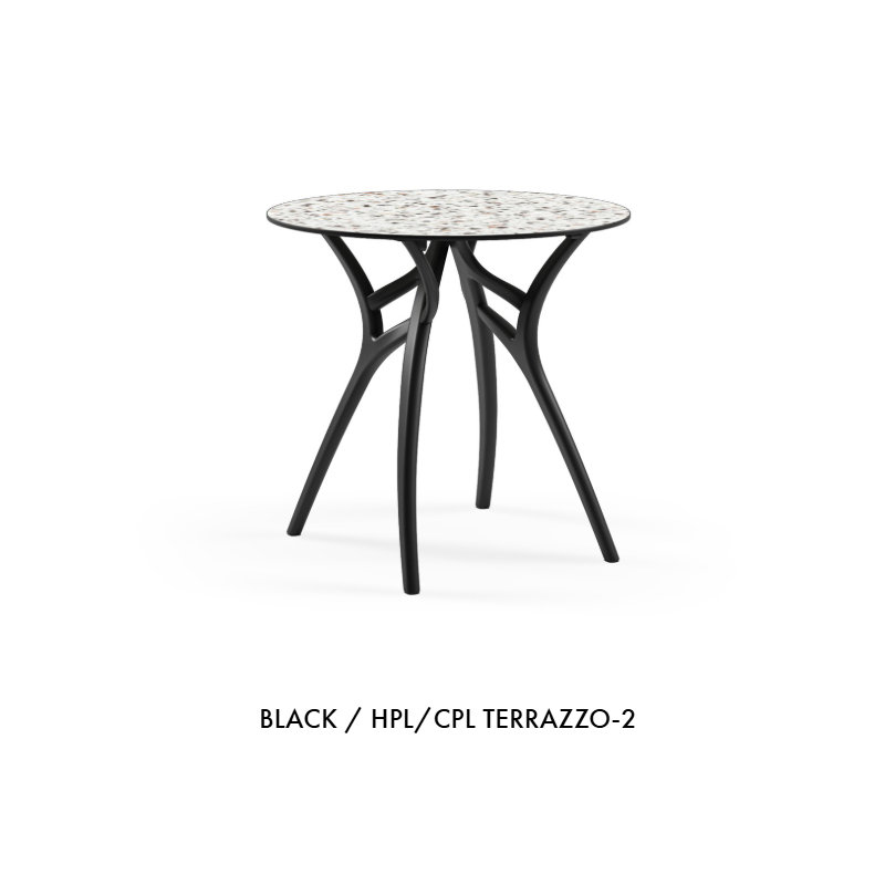 Tilia Ivy - L 77cm Round Table, White Terrazzo