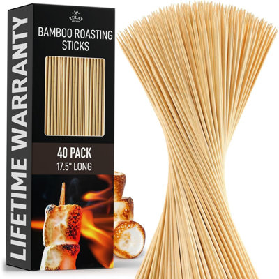 Bâtonnets de cuisson à la guimauve en bambou Zulay Kitchen 17,5 po - paquet de 40