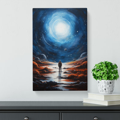 Galaxy Hard Edge Painting - Wrapped Canvas