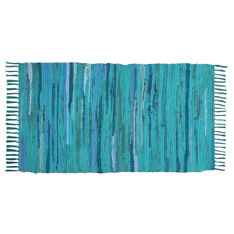 Tapis en coton 24 po x 36 po Chindi multicolore tissé à la main lavable et réversible pour le salon