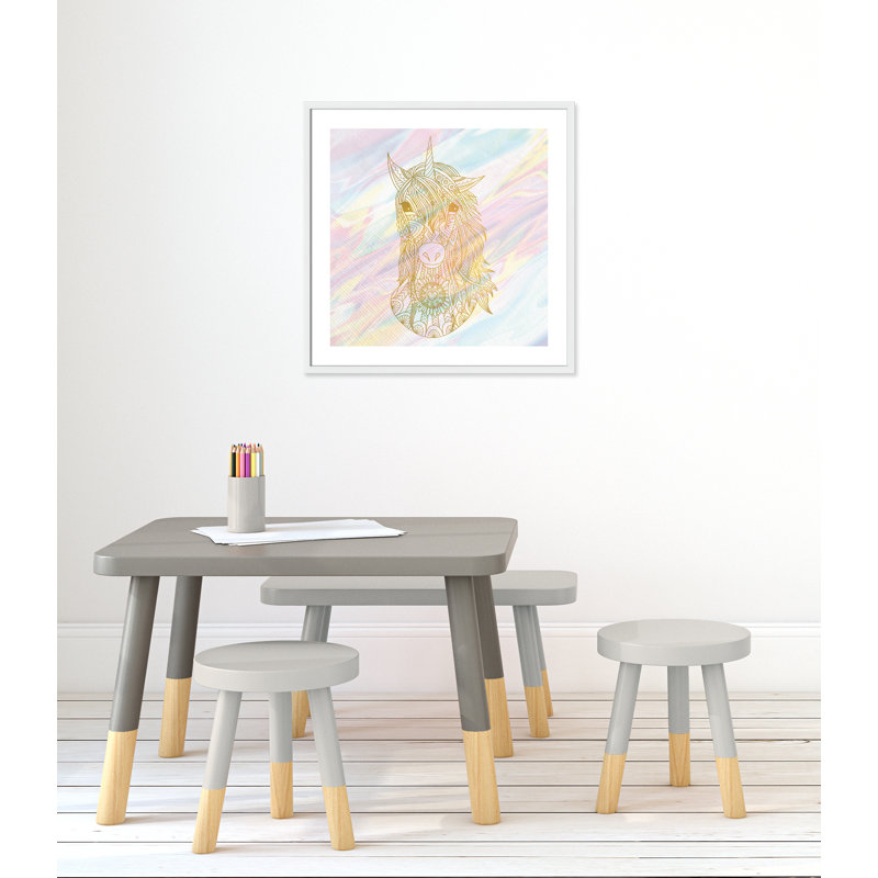 Dreaming licorne 2, H 27,5 po x l 27,5 po x P 1,19 po, Encadré de boîte blanc