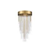 4-Light 12" Round Convertible Flush Crystal Chandelier