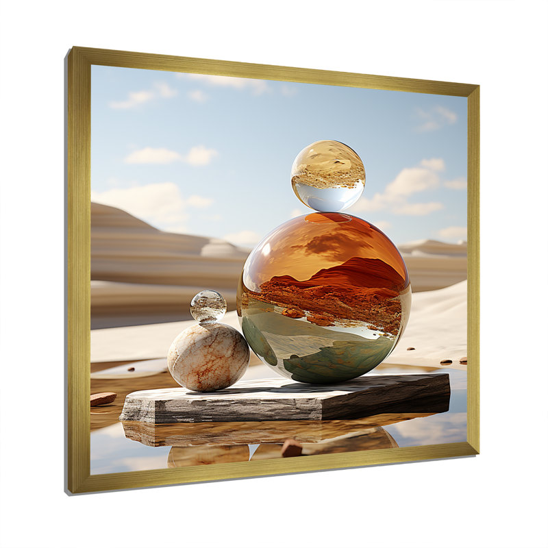 Ametrine Spiritual Stone Balance II, reproduction d'art sur toile, Cadre doré simple, H 16 po x l 16 po x P 1 po