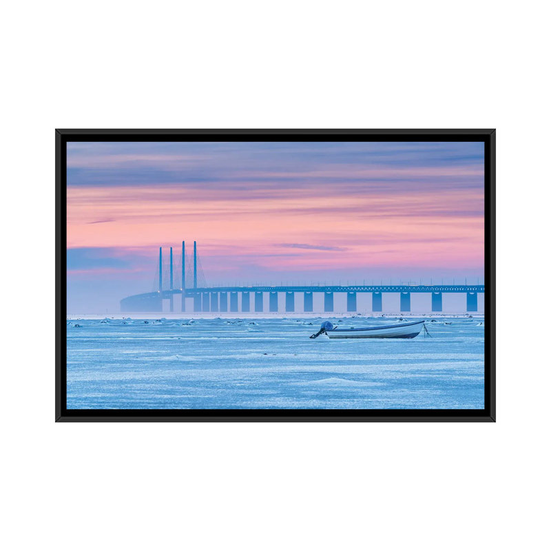 Frozen Sea 1 Piece Floater Frame Wall Art on Canvas, 66.04 cm H x 45.72 cm W, Black