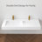 FRALIMK Double Floating Bathroom Wall Mount Sink Solid Surface Rectangle with Faucet Hole