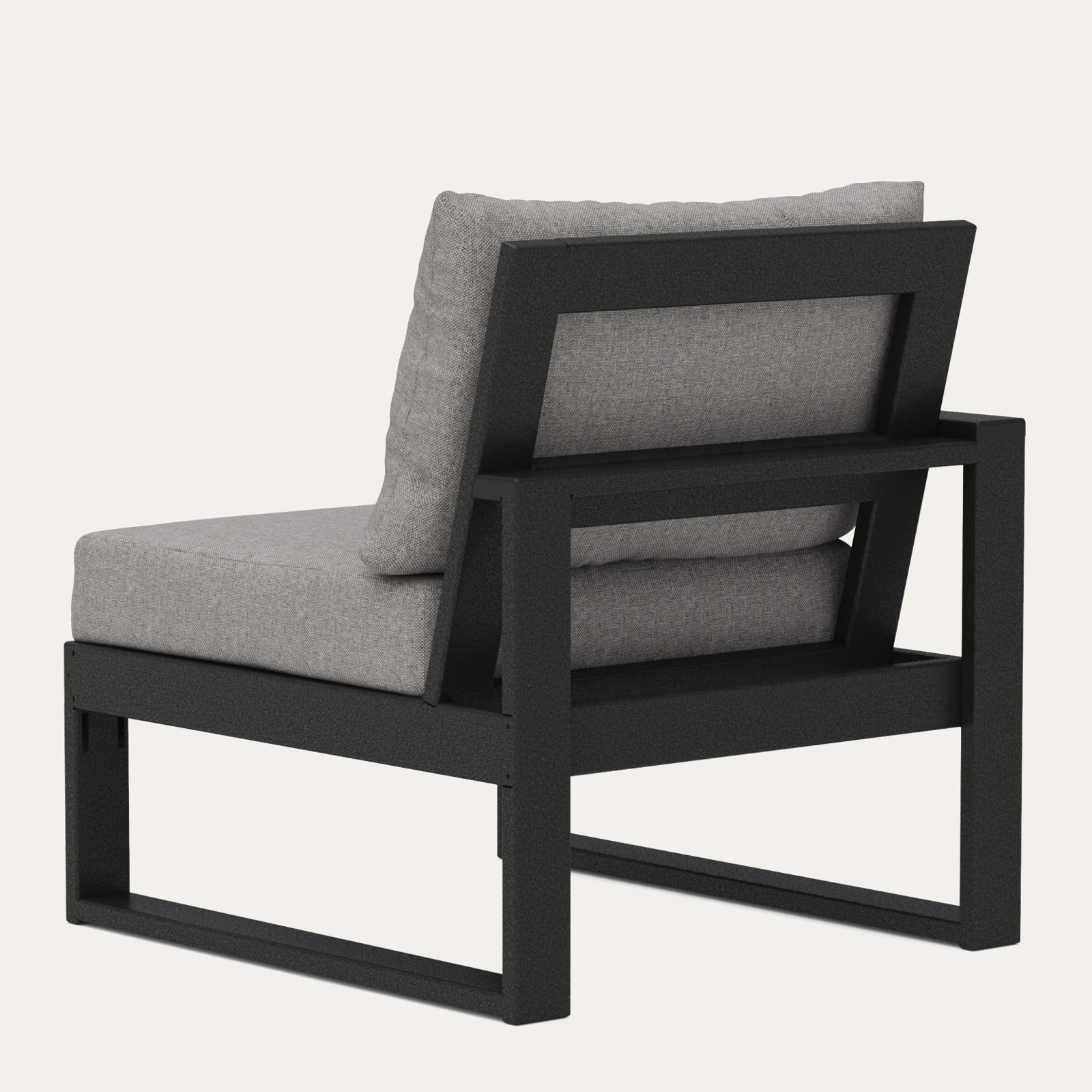 POLYWOOD Outdoor Lounge Chair, Gray Mist, Black
