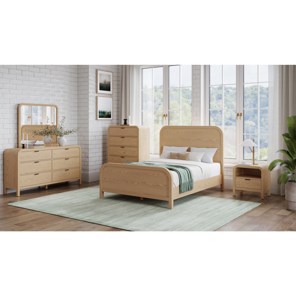 Essie 1 - Drawer Nightstand in White, Timber