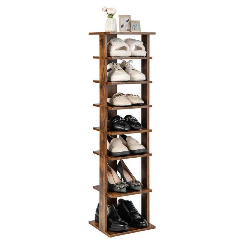 7 Pair Shoe Rack, Brown