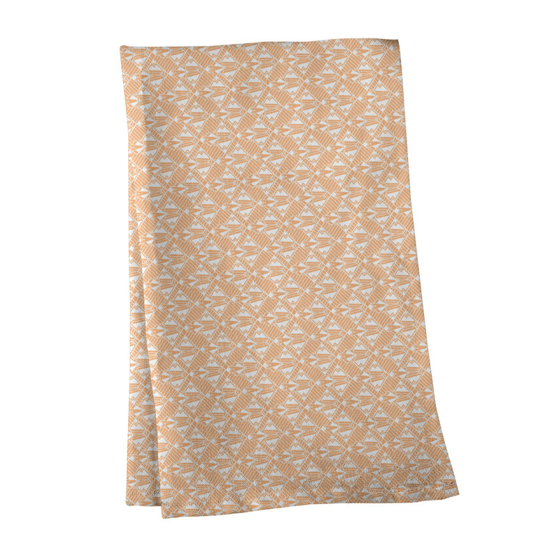 Serviette de thé art déco de substitution, Sergé de coton, Jaune