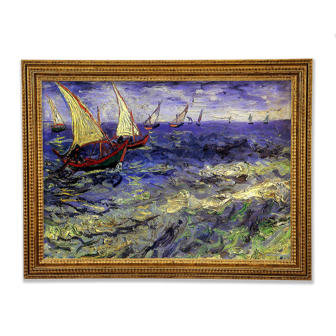 Schiff und Boote von Van Gogh - Einzelne Bilderrahmen Kunstdrucke