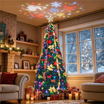 Sapin de Noël pliable préilluminé de 2,13 m