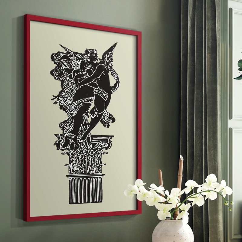 Magic Garden I, reproduction encadrée - bois massif, Rouge, H 10 po x l 8 po